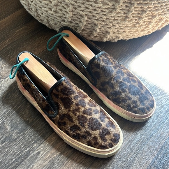 Saint Laurent Shoes - Saint Laurent Venice Leopard-Print Slip On Sneakers